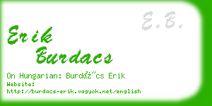 erik burdacs business card